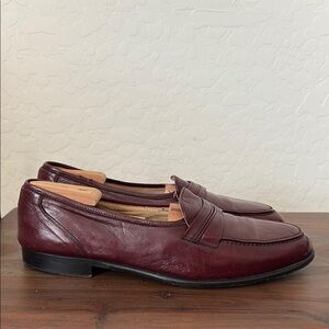 FLORENTINE Bostonian Burgundy Leather Slip-Ons. 10.5 made in Italy.